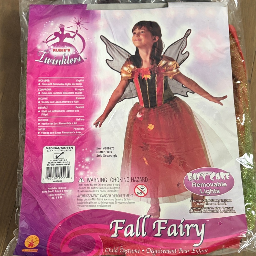 Rubie's Twinklers Fall Fairy Costume - Red, Gold, Black NWT MEDIUM